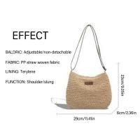 Bolsos nuevos Bolsos de hombro para mujer Bolso de mano Bolso de playa Bolso tejido de paja Monederos de punto de paja - details 0