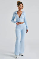 Conjunto de dos piezas de moda para mujer, Top con capucha, pantalones informales, ajustados, primavera - details 28