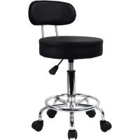 Bar telesilla Silla giratoria banqueta experimentales heces Aprendizaje Belleza Silla Alta Trasera Regulable en Altura con Ruedas (Negro) - details 4