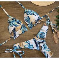 Conjunto de Bikini Push Up Estampado Brasileño Traje de Baño de Playa con Cintura Baja sin Aros - details 18