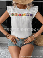 Blusa de manga corta de ganchillo para mujer 2025 Ence Bohemia Transparente Moda Primavera-Verano - details 9