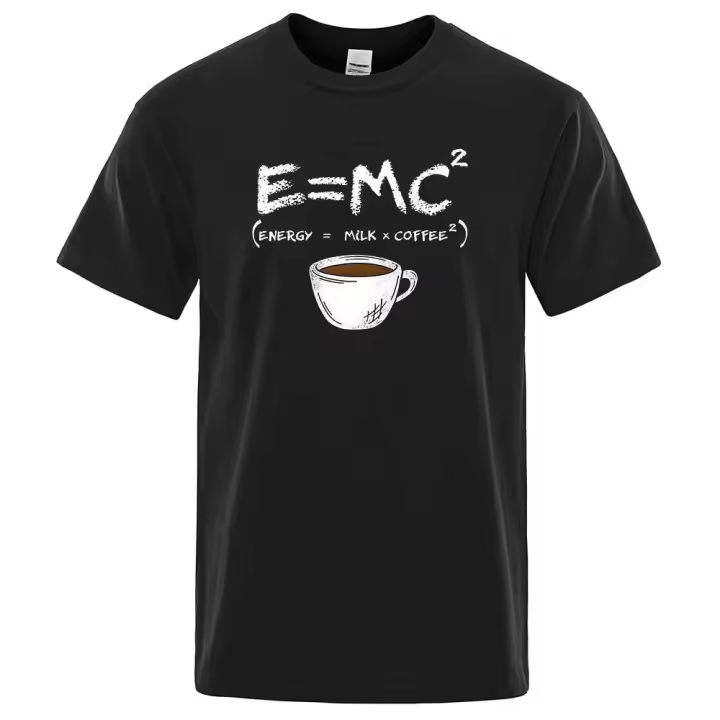 Camiseta casual de algodón transpirable para hombre, estilo urbano con estampado de leche extragrande para mujer - 1