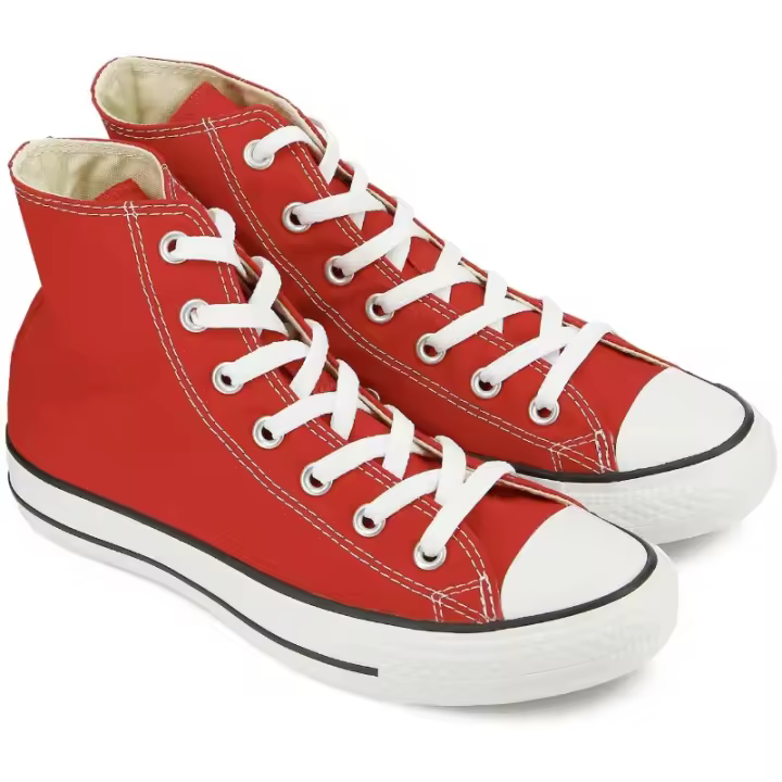 Zapatillas altas de lona rojas para mujer - 1