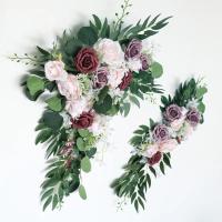 Conjunto de 2 piezas de flores artificiales, guirnalda triangular de esquina Retro, arco de boda, decoración de fondo, corredor de pared, arreglos de hilera de flores personalizados - details 4