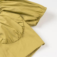 OUWU- Camisetas lisas empalmadas con solapa para mujer, túnica de manga corta con cuello cuadrado, camiseta con temperamento, estilo de moda femenina - details 5