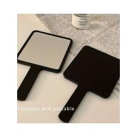 Espejo de maquillaje de viaje portátil con asa: marco de plástico pulido, soporte para tocador, sin perfume, - details 0