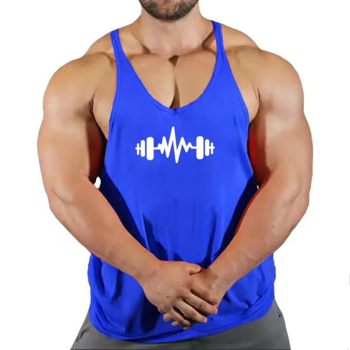 Camiseta sin mangas de marca para gimnasio, ropa de culturismo para hombre, camisa sin mangas de algodón, chaleco deportivo para hombre, camiseta sin mangas para entrenamiento - 1