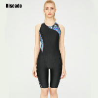 Boyleg bañador de una pieza para mujer, traje de baño azul marino, Racerback, resistente al cloro, atletismo - details 1
