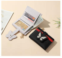 Cartera plegable para mujer, tarjetero corto, monedero, cartera ultrafina para estudiante, bonita cartera de cuero de gran capacidad con mariposa - details 14