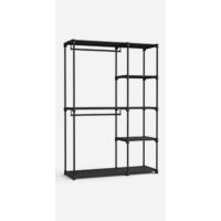 SONGMICS Armario, Perchero, Guardarropa, con barras, vestidor, estantes de tela, marco de metal, 182 x 43 x 182 cm, negro tinta RYG037B02 - details 12