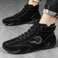 Zapatillas de deporte para hombre, botas cortas de felpa para deportes de senderismo al aire libre, zapatos informales de fondo suave para hombre, zapatos cómodos de marca originales - details 30