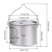 Taza de camping ultraligera con tapa y asa plegable, utensilios de cocina para exteriores, mochilas y picnics - details 3