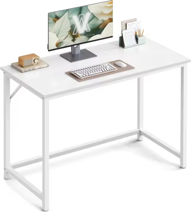 Mesa de Escritorio Industrial Pequeña Oficina, Estación de Trabajo, Telétrabajo, Estudio, Dormitorio 50 x 100 x 76 cm Marrón Rústico y Negro Tinta - 1
