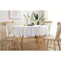 Manteles redondos de lino y algodón para cocina, cubiertas para mesa de boda y comedor, decoración de habitaciones, blanco puro - details 13