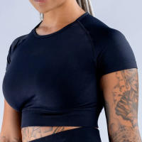 Impact Crop Top Camisetas y Tops de yoga para mujer Color sólido Ajuste ajustado Traje de fitness suave para mujer Top de yoga Gimnasio Correr Ciclismo Traje - details 6