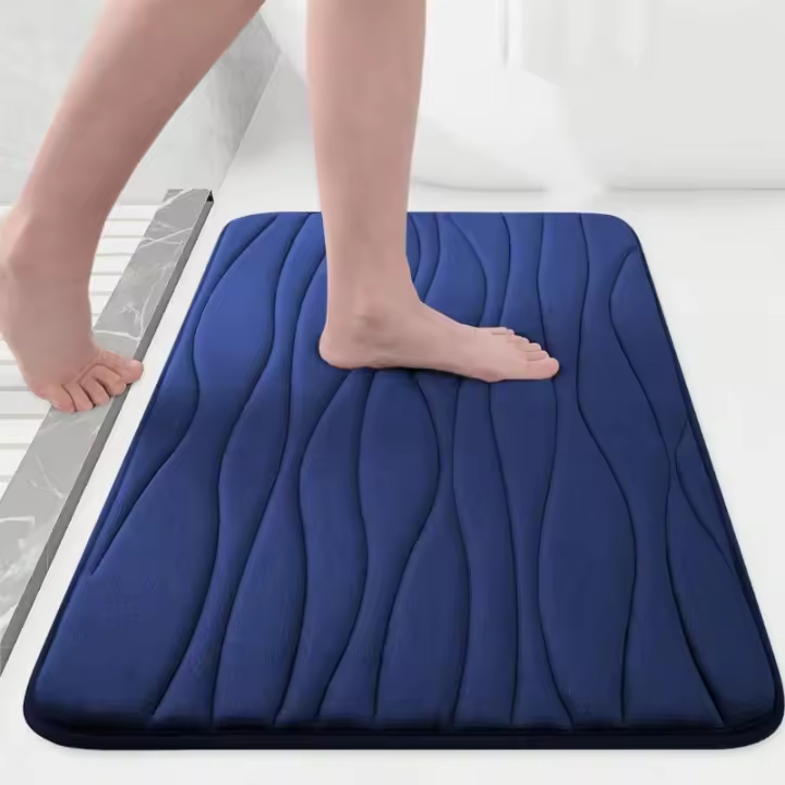 Alfombra de baño de espuma viscoelástica Alfombras de baño absorbentes de agua Alfombra de inodoro Alfombra de piso Alfombra suave gruesa Alfombra lavable a máquina antideslizante - 1