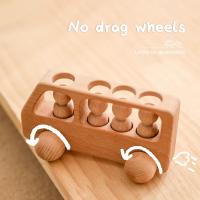 1Set Montessori de madera juguetes para niños de madera de Peg de muñecas de coche autobús niños educativo juguete de - details 2