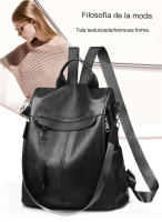 Mochila de Cuero Impermeable Antirrobo para Mujer, Bolso de Hombro, Mochila Escolar, Pequeño, informal, Bandolera - details 7