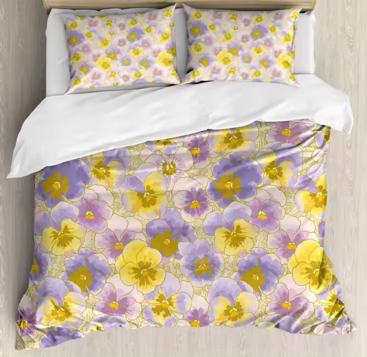 Chic Cubierta de Edredón Floral Juego de 3 Piezas de Tamaño Twin Material de Poliéster - 1