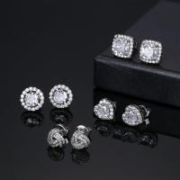 4 pares de pendientes de plata de ley con circonita cúbica para mujer, chapados en oro de 14 quilates, corazón celta brillante, pendientes grandes con circonita cúbica, pendientes para oreja sensible - details 5