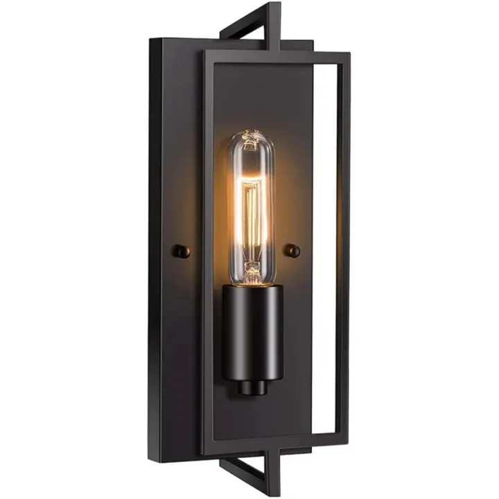 Aplique de Pared Industrial Moderno - Lámpara Negra Mate para Interiores - 1