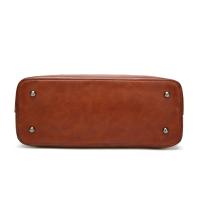 Bolso de cuero encerado de las señoras, bolso de hombro doble de la correa, simple, compras, equipaje de cuero, moda, Tote, Crossbody, bolso de mano - details 3