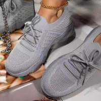 Zapatillas deportivas transpirables para mujer, zapatos informales con cordones, color blanco, para caminar al aire libre y correr, novedad de otoño, 2023 - details 4