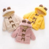 Abrigo bonito de invierno para bebé, ropa de dibujos animados con capucha de lana de piel Artificial para niño, suéter de osito de Color sólido cálido para niño - details 1