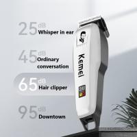 Kemei-recortadora eléctrica profesional, cortadora de pelo inalámbrica, recargable por USB, con pantalla LCD, para barbero - details 6