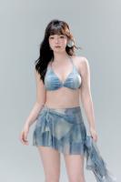 Traje de baño de pecho grande, ligeramente gordita m'm, peso, además de adelgazante, que cubre el vientre, bikini dividido, traje de baño con protector solar y cubierta - details 1