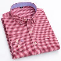 Camisas Oxford 100% algodón para hombre, nueva gran oferta, ropa informal de manga larga a rayas con botones suaves a cuadros, ropa Formal para hombre de talla grande 7XL 6XL - details 14