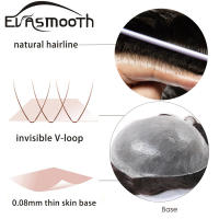 Pelucas de Cabello Humano EVASMOOTH Ultra Delgada de Base de Piel Ondas Naturales - details 1