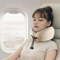 Almohada de viaje ergonómica en forma de U, cojín de cuello con soporte para la cabeza de rebote lento con bolsa de almacenamiento, cojín plegable para el hogar - details 5