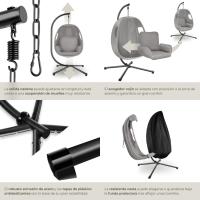 Columpio de Jardín Exterior con Estructura Silla Colgante Giratoria Altura Ajustable - details 13