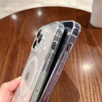 Para Magesafe funda de carga inalámbrica transparente magnética para iPhone 11 12 13 14 15 16 Pro Max Plus Mini X 7 8 cubierta de PC a prueba de golpes - details 8