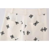 Pantalones de Lino Boho Vintage para Mujer Moda de Verano 2023 Pantalones Suaves con Bordado para Chicas - details 15