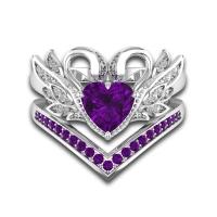 Anillo de Compromiso en Forma de Corazón para Mujer Juego de Anillo de Cisne con Circonita Plateado - details 1
