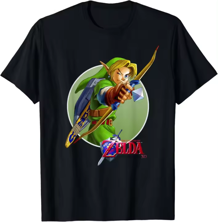 Camiseta gráfica de Zelda Ocarina of Time 3D Link Aims - 1
