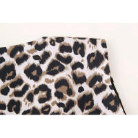TRAFZA Conjunto de 2 piezas para mujer, pantalones largos con cremallera, traje informal suelto elegante vintage con estampado de leopardo sin mangas con cuello en V - details 13