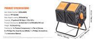 SucceBuy Contenedor de Compost de Doble Cámara, Vaso Giratorio con 2 Puertas Correderas, Estructura de Acero, Sin BPA para Jardín, Cocina y Patio - details 5