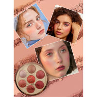 Maquillaje Maquillaje y maquillaje desnudo natural Buen cutis Estudiante Estudio fotográfico Artista de maquillaje utiliza placa de rubor rojo redondo de 7 colores - details 3