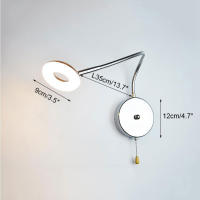 Luz de lectura de cabecera de cuello de cisne Industrial, enchufe de pared/cabecera, lámpara de exhibición de galería de arte LED con interruptor de cadena de polaina, 5W - details 1