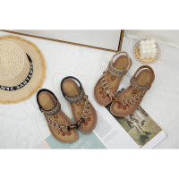 Sandalias planas étnicas de gran tamaño para mujer estilo diamantes de imitación de verano - details 16