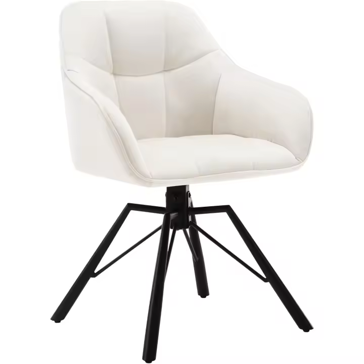 Silla de Comedor Giratoria Silla de Cocina Tapizada en Terciopelo Suave Silla Ergonómica con Respaldo y Brazos para Salón y Dormitorio Patas de Metal, Verde Oscuro, BH365dgn-1 - 1