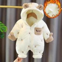 Pelele de invierno para bebé recién nacido, mono grueso de algodón, mono infantil con forro polar, peleles con capucha para niño y niña, ropa para niño y niña, traje para niño - details 1