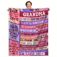 1 Manta De Franela Con Estampado De Sobre, Para Mi Abuela, Cálida, Acogedora, Suave, Para Sofá, Cama, Sofá - details 0