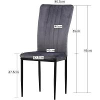 Silla de Comedor, Juego de 4 sillas, Negro - details 3