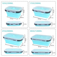 Fiambrera de silicona plegable con tapa sellada, contenedores de comida ligeros portátiles para acampar y senderismo - details 7