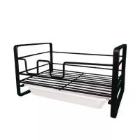 Soporte de esponja grande y resistente, estante de secado de organización eficiente y duradero, cesta de almacenamiento de cocina portátil para el hogar, Blanco/negro - details 7