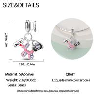 Encanto de Flamenco y Unicornio de Plata Esterlina 925 Joyería de Pulsera Original DIY para Mujeres - details 12